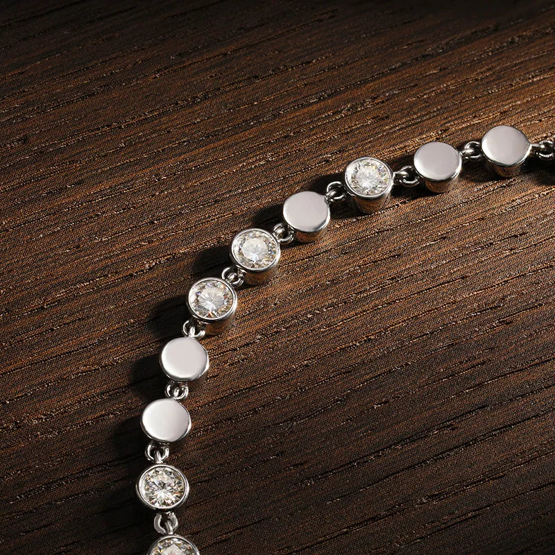 All Moissanite Tennis Bracelet 4mm 2.4ct Lab Diamond  925 Sterling Sliver D VVS