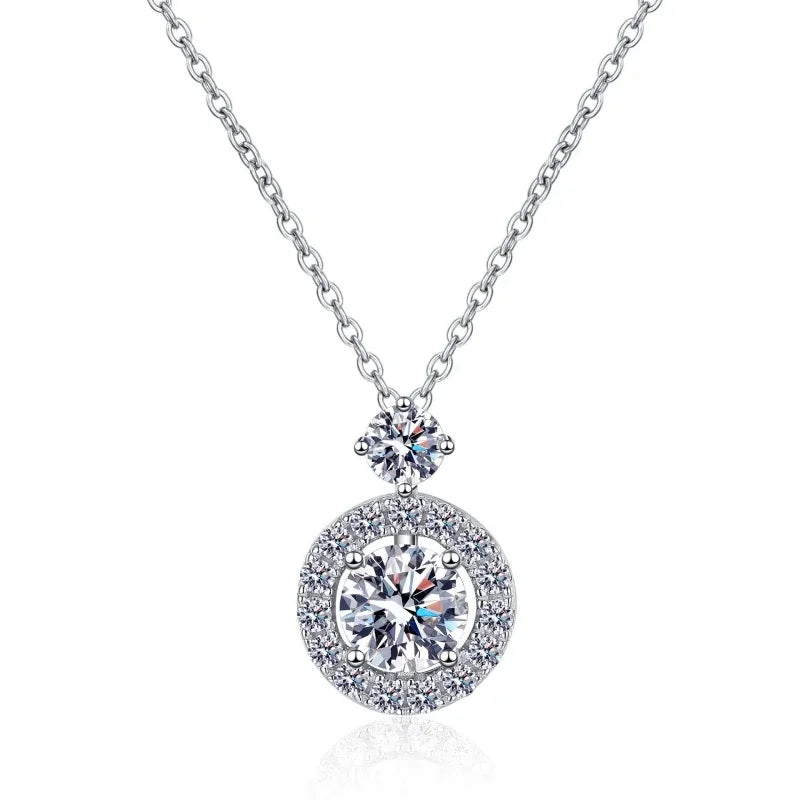 Girl Valentine's Day PT950 Platinum Necklaces Women Wedding 1.3CT Moissanite Diamond Pendant Daughter Birthday Gift Fine Jewelry