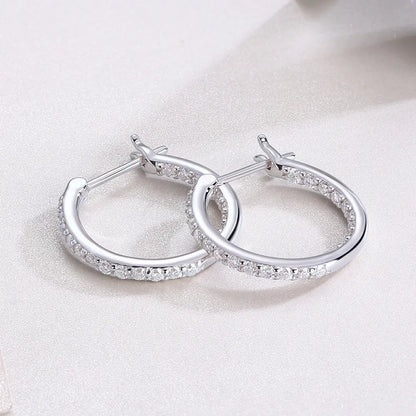 0.88cttw Full Moissanite Hoop Earrings