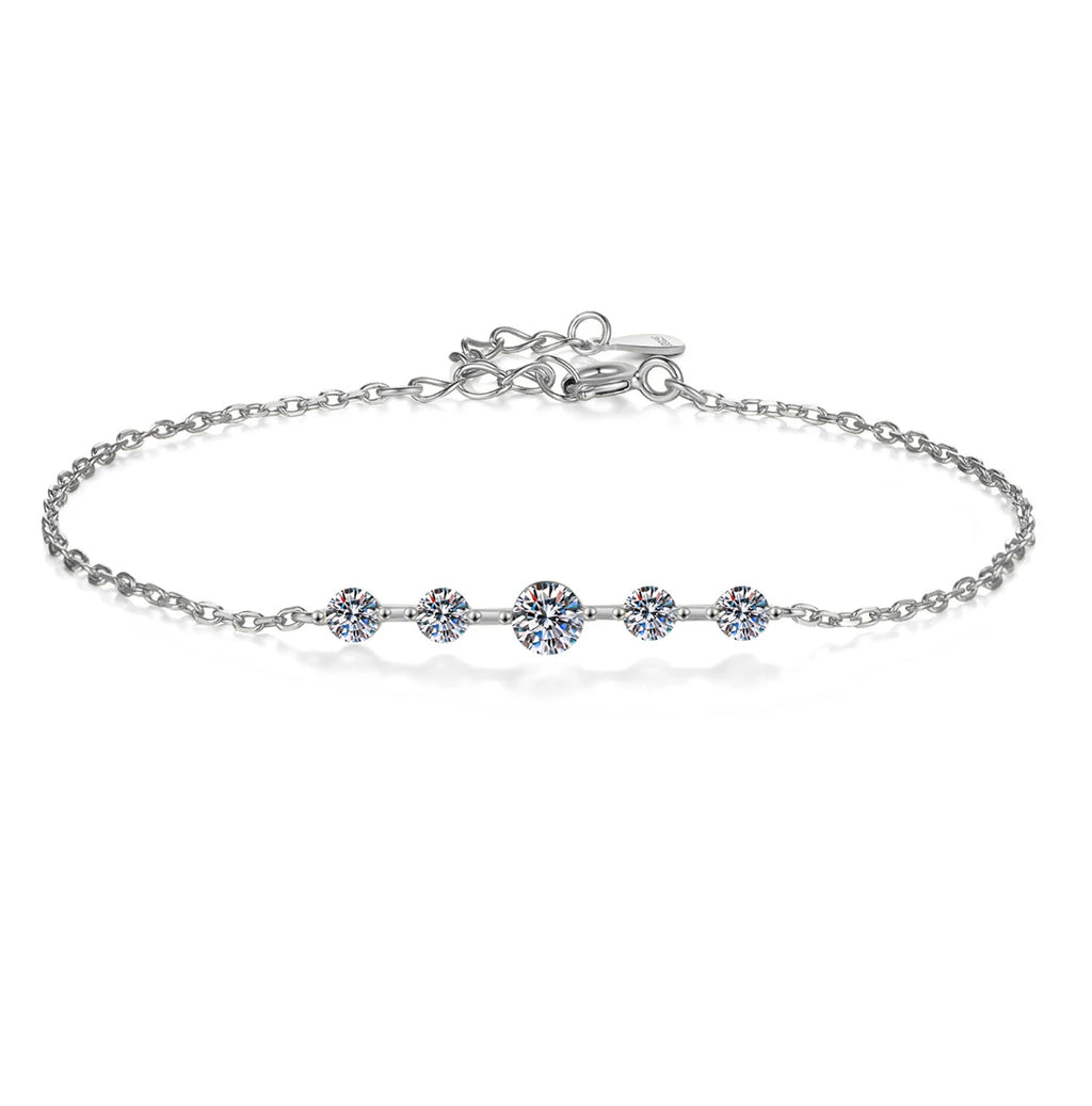 4mm 3mm Moissanite Bracelets for Women 925 Sterling Silver Plated 18K Gold Bracelet Adjustable Chain Jewelry Gift