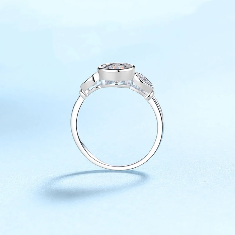 Women Engagement 18K White Gold Wedding Band Pear/Round 1.6CT VVS1 D Color Moissanite Diamond PT950 Platinum Girl Birthday Gift