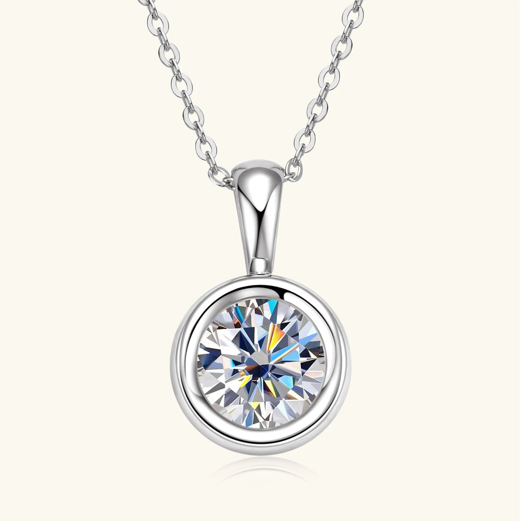 GRA Certified 2CT Moissanite Pendant Necklaces 925 Sterling Silver Solitaire Necklace Chain For Women Jewellry Gift