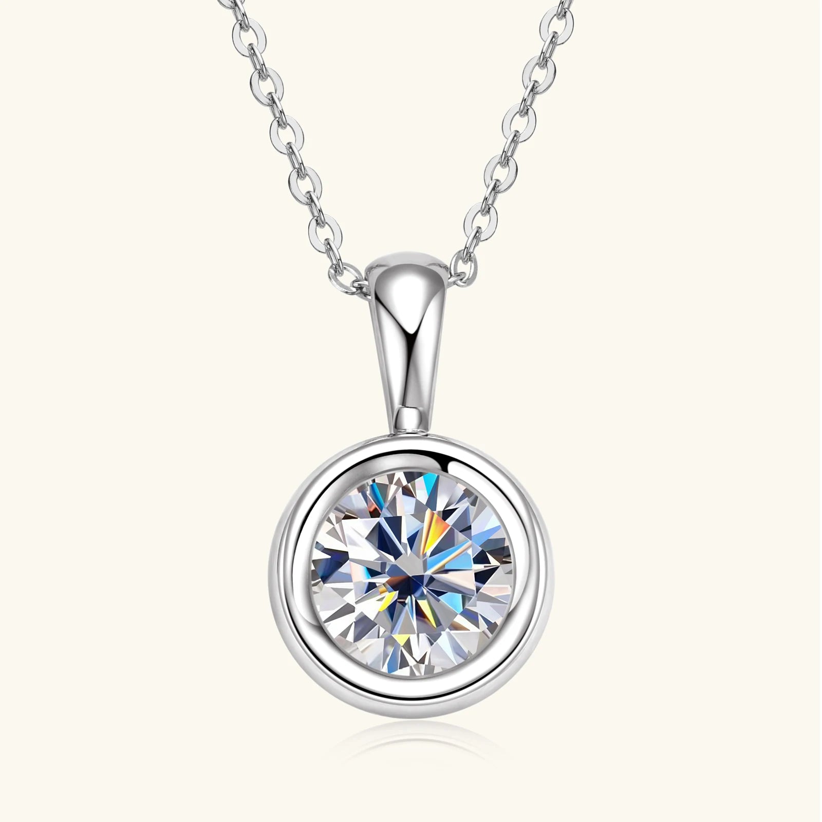 GRA Certified 2CT Moissanite Pendant Necklaces 925 Sterling Silver Solitaire Necklace Chain For Women Jewellry Gift
