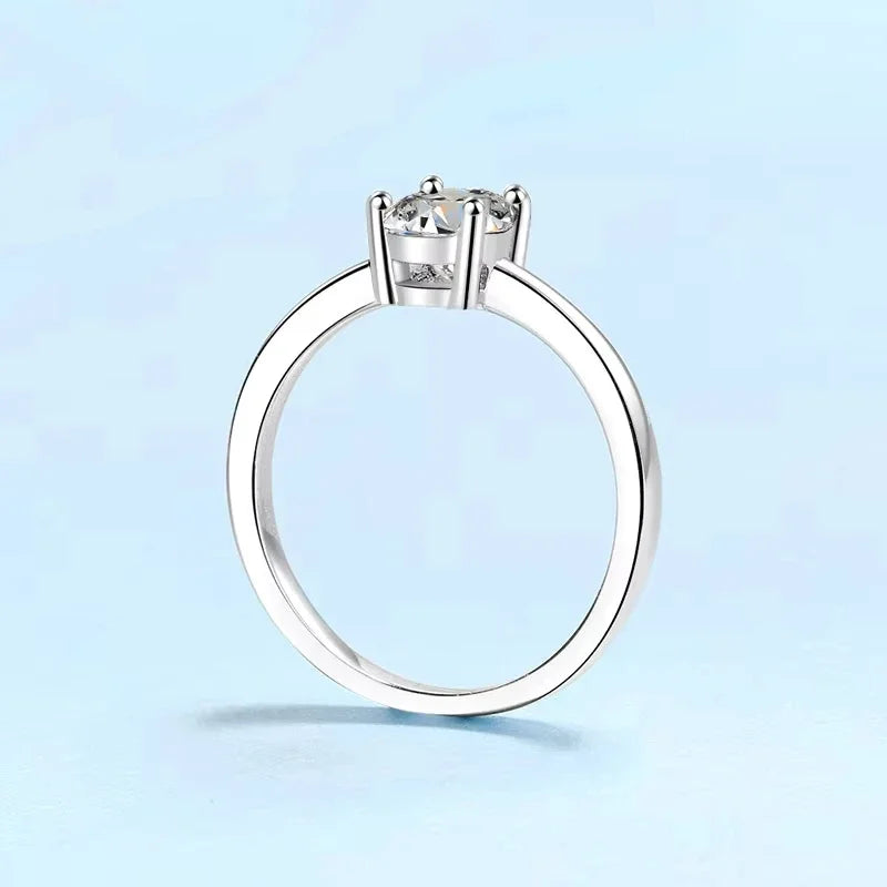 Valentine's Day Rings 18K White Gold Women Wedding Band 1CT Moissanite Diamond Girl Birthday Gift PT950 Platinum Fine Jewelry