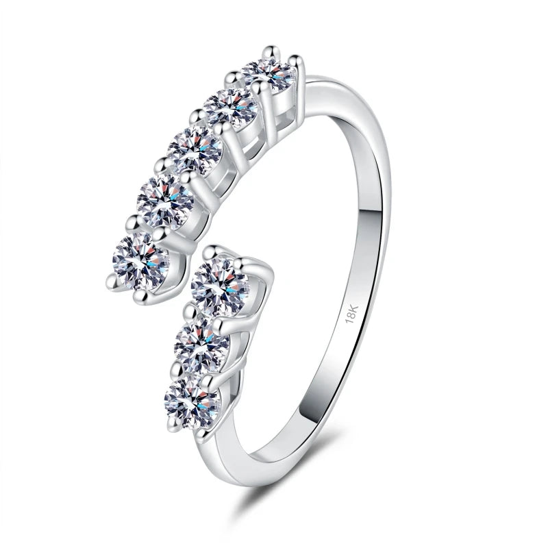 Women Valentine's Day 18K White Gold Girl Friend Birthday Gift 0.8CT VVS D Color Moissanite Diamond PT950 Platinum Wedding Rings