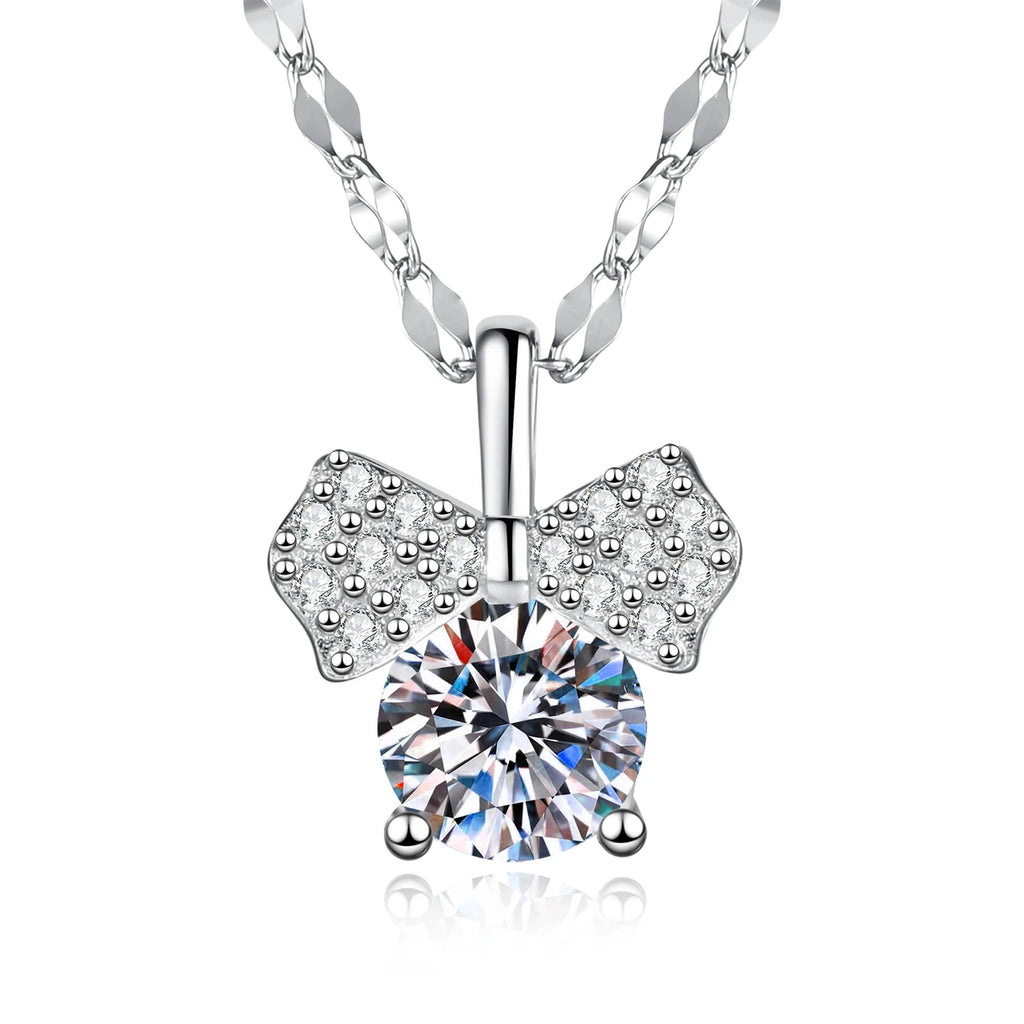 PT950 Platinum 1Ct Moissanite Necklace Enchanted Princess Lip Pendant Light Luxury Collarbone Chain Women Fashion Jewelry