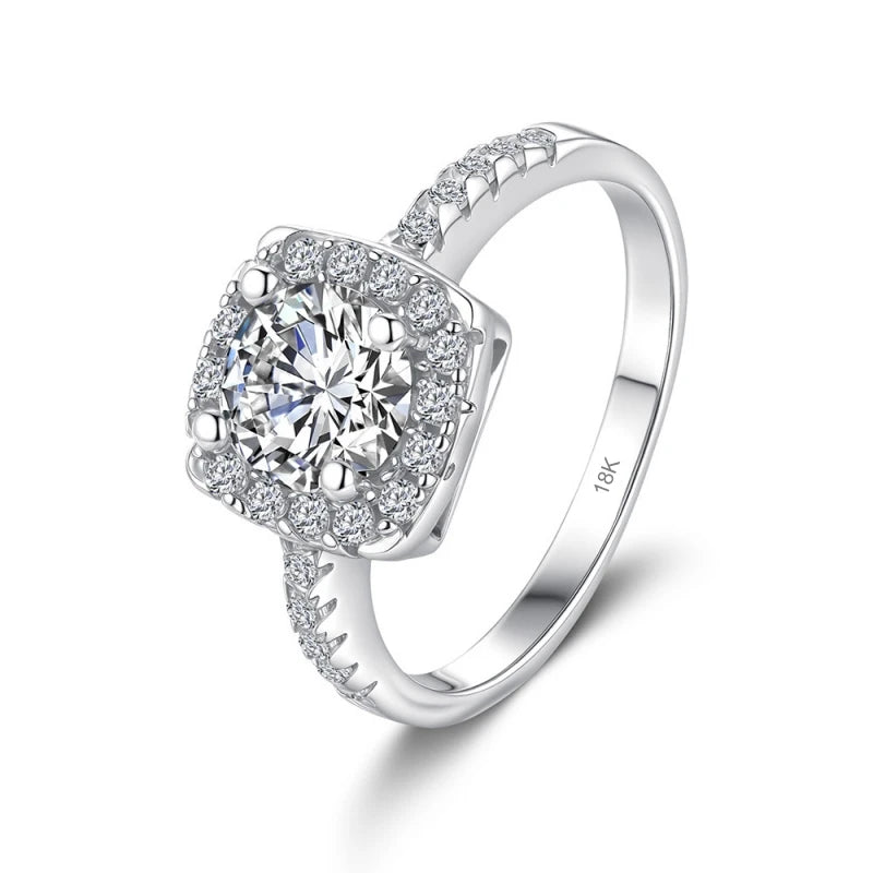 Women Engagement 18K White Gold Wedding Band 0.5/1/2CT VVS1 D Color Moissanite Diamond Girl Valentine's Day PT950 Platinum Rings