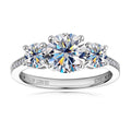 3.17ct D Color All Moissanite Rings For Women Wedding Bridal 100% S925 Sterling Silver Plated 18K