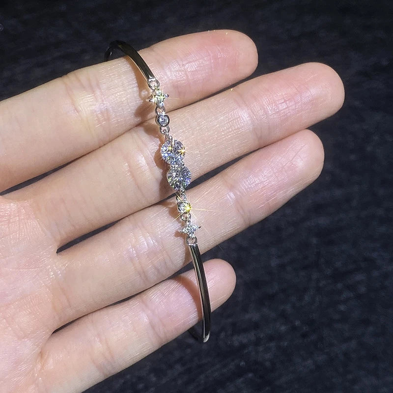 Moissanite Lab Diamond Bracelets 5mm 925 Sterling Silver Women's Hand Bracelet Chain luxury Jewelry For Women