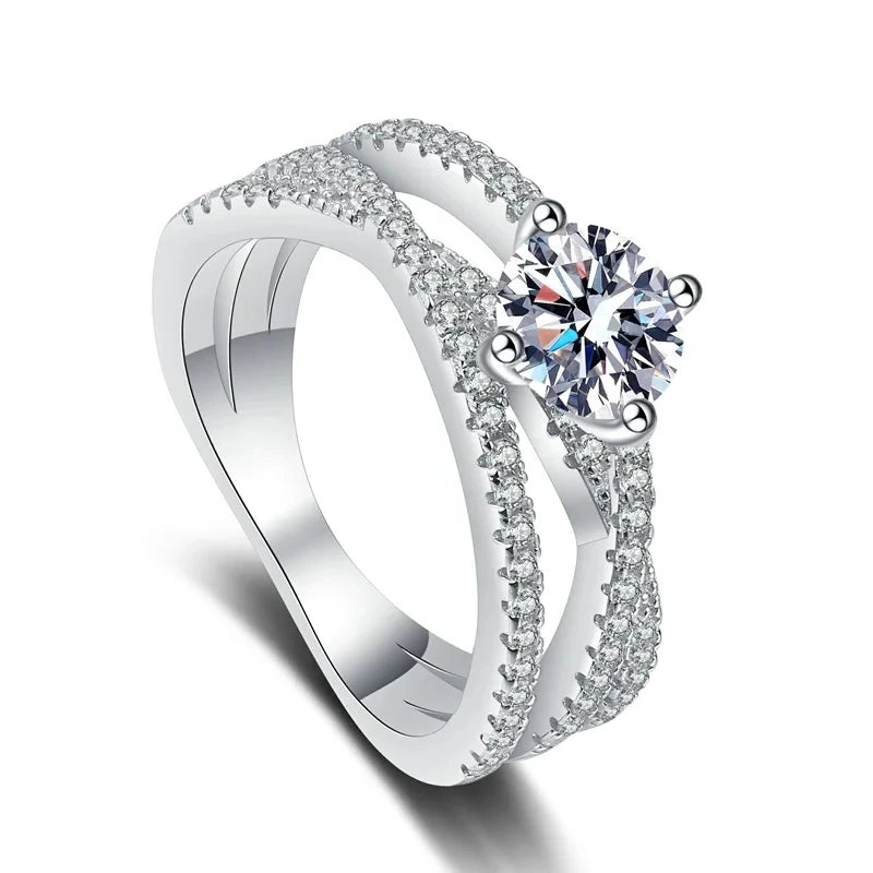 Platinum PT950 1CT Moissanite Diamond Ring