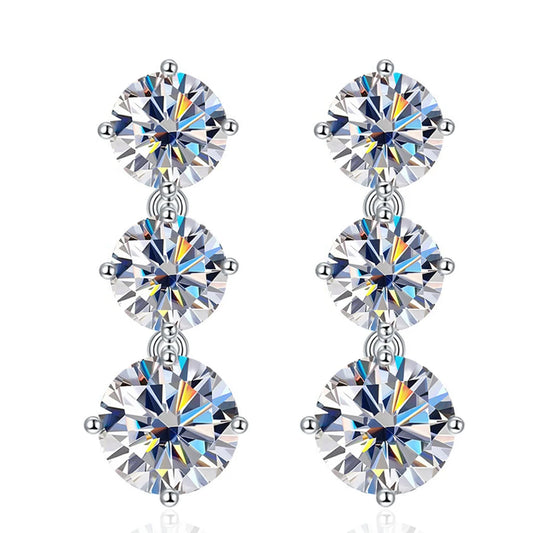 Full Moissanite Tassel Stud Earrings