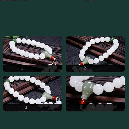 White Jade Single Loop Bracelet Natural Hetian Jade