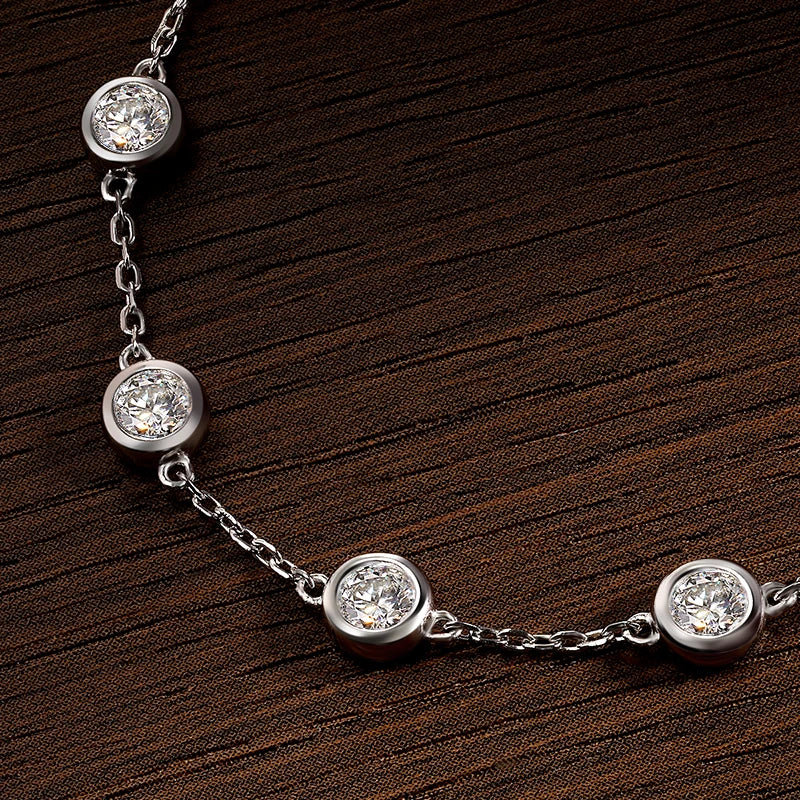 All Moissanite Tennis Bracelet 4mm 2.4ct Lab Diamond  925 Sterling Sliver D VVS