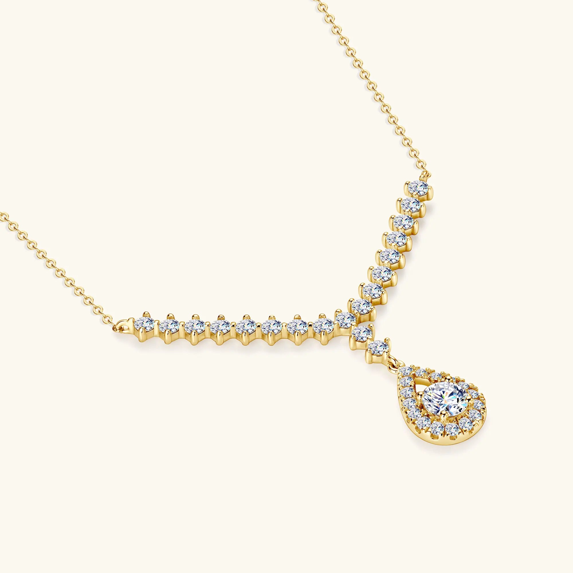 Moissanite Necklaces for Women 3.38CT 100% Real Silver Chain 925 Pandant Lab Diamond Luxury Wedding Party Jewelry