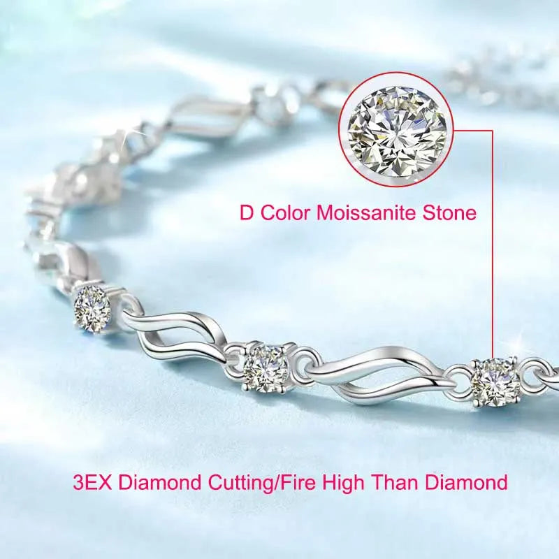 0.4ct  Moissanite Diamond Bracelets Bangle