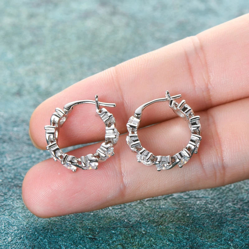 4.8CTTW Sparkling Round Cut Moissanite Earring