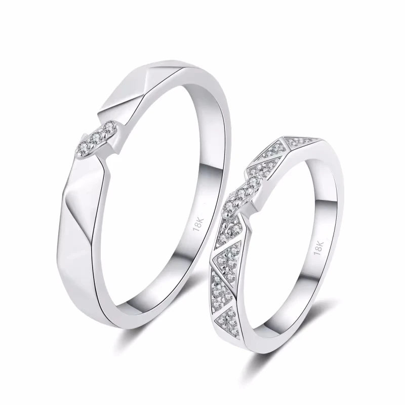 Birthday Gift 18K White Gold Women Men Couple Rings Valentine's Day Unisex 0.48ct Moissanite Diamond Lovers Girl Wedding Bands