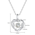 Heart Pendant Necklace Moissanite Women 100% 925 Sterling Silver