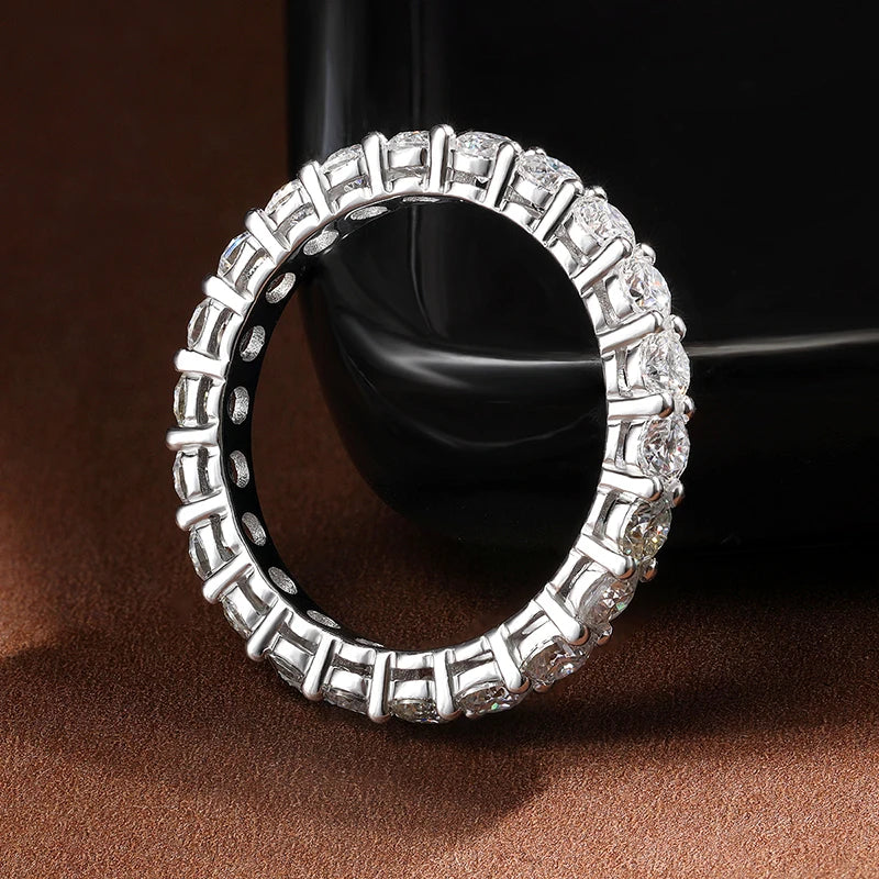 D VVS1 Moissanite Eternity Band - S925 Sterling Silver 3mm