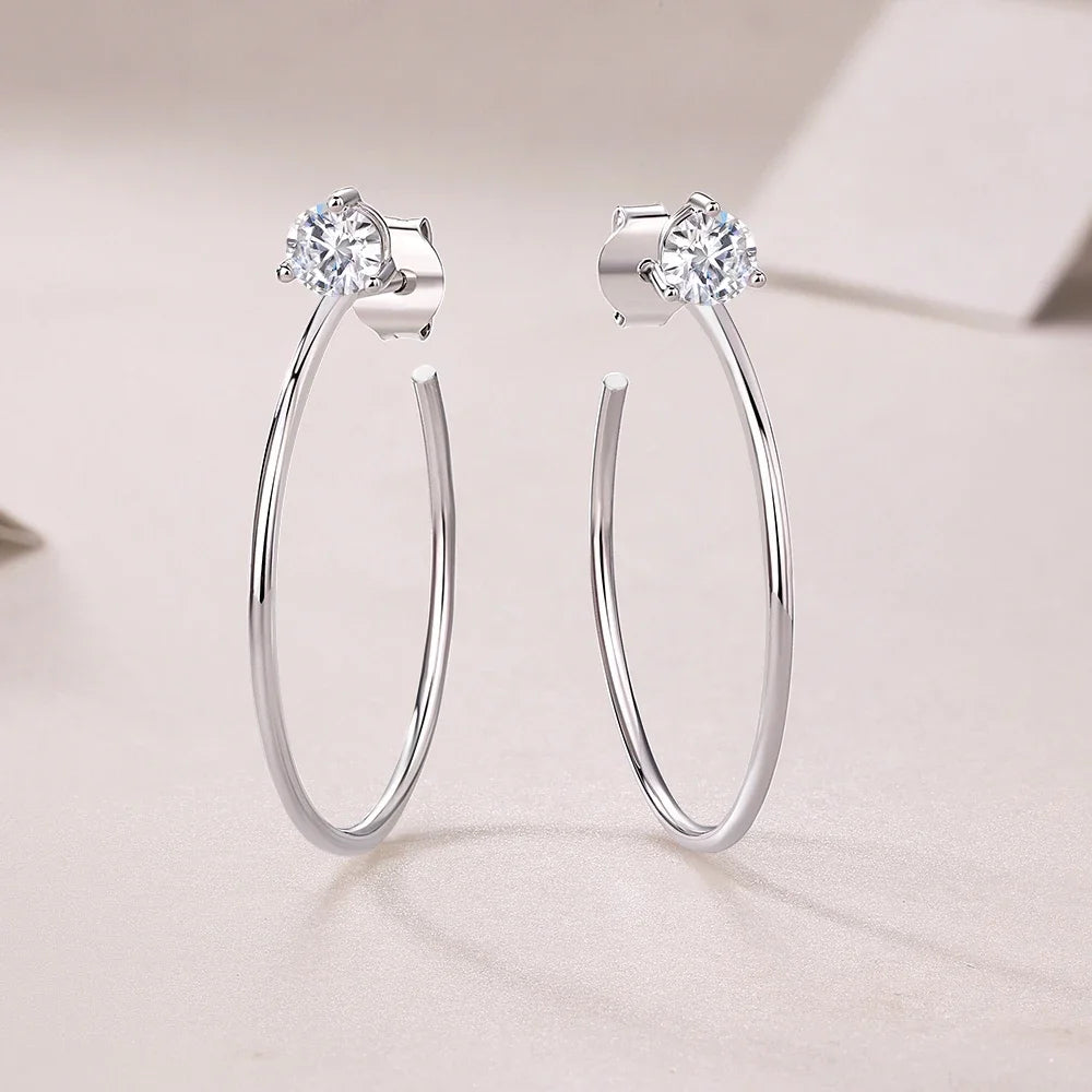 Moissanite Diamond Hoop Earrings