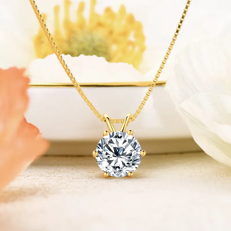 3.0 Carat Moissanite Pendant Necklaces