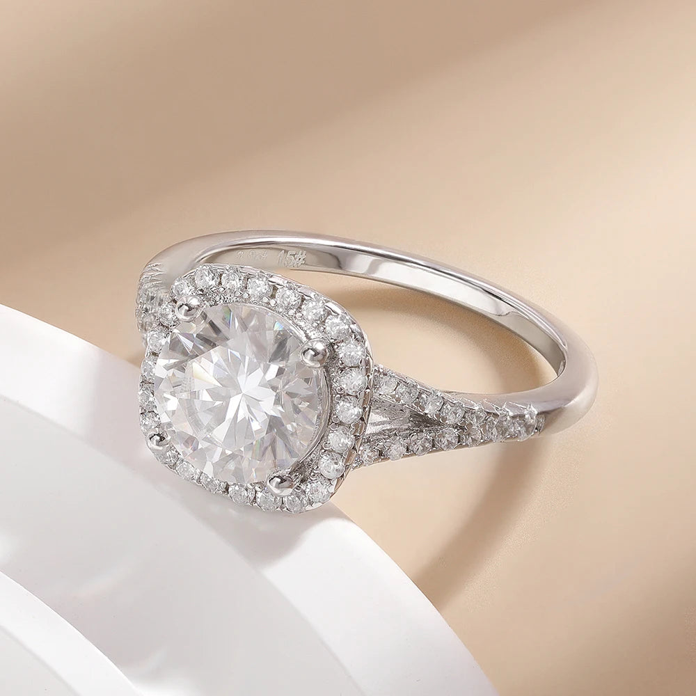 2ct D Color Moissanite Wedding Rings For Women Anniversary S925 Sterling Silver