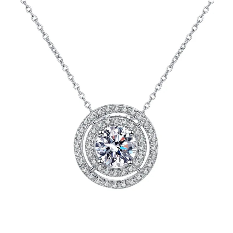 Moissanite Round Pendant Necklace