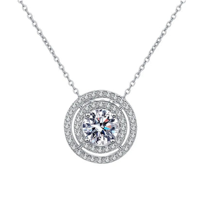 Moissanite Round Pendant Necklace