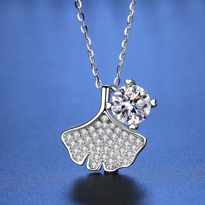 1ct Moissanite Leaf Necklace