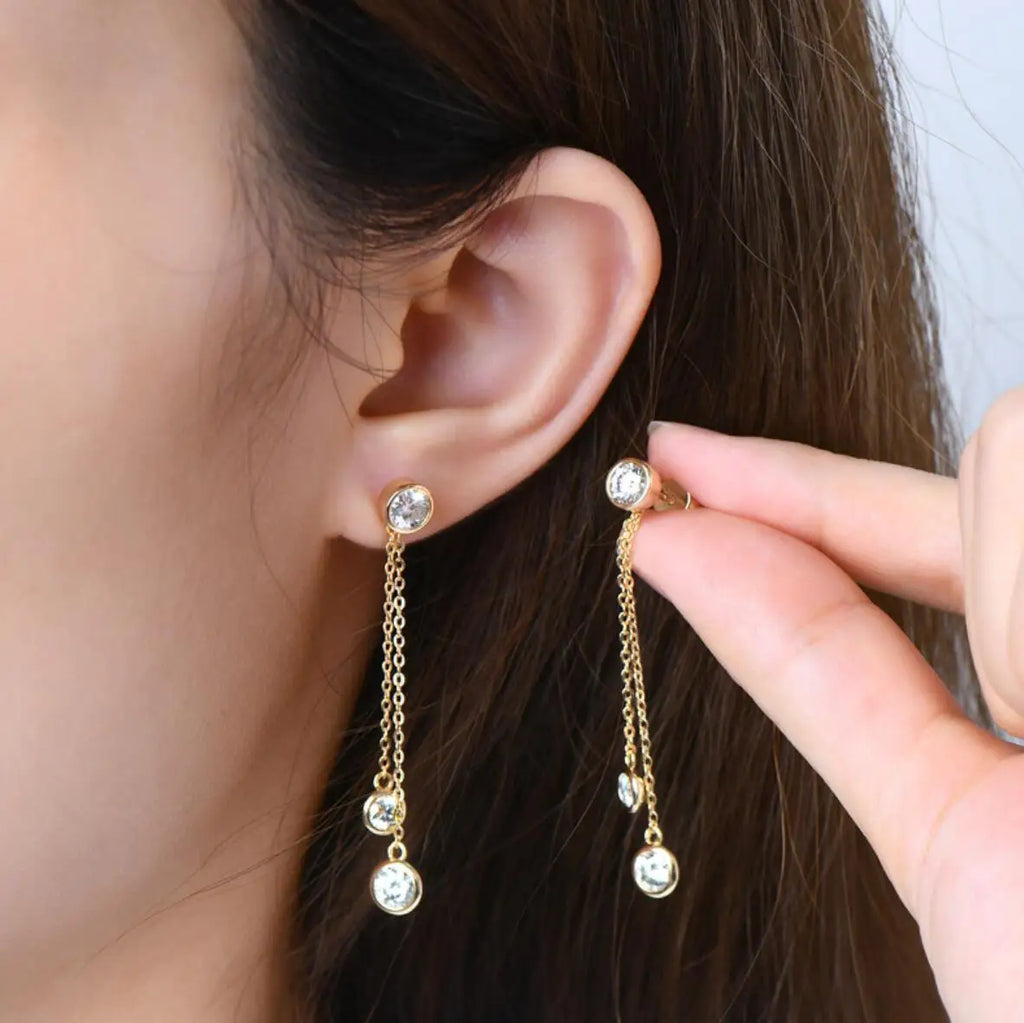 Full Moissanite Dangle Earrings 100% 925 Silver Original Certified Diamond Long Tassel Drop Earring For Women Jewelry Trend