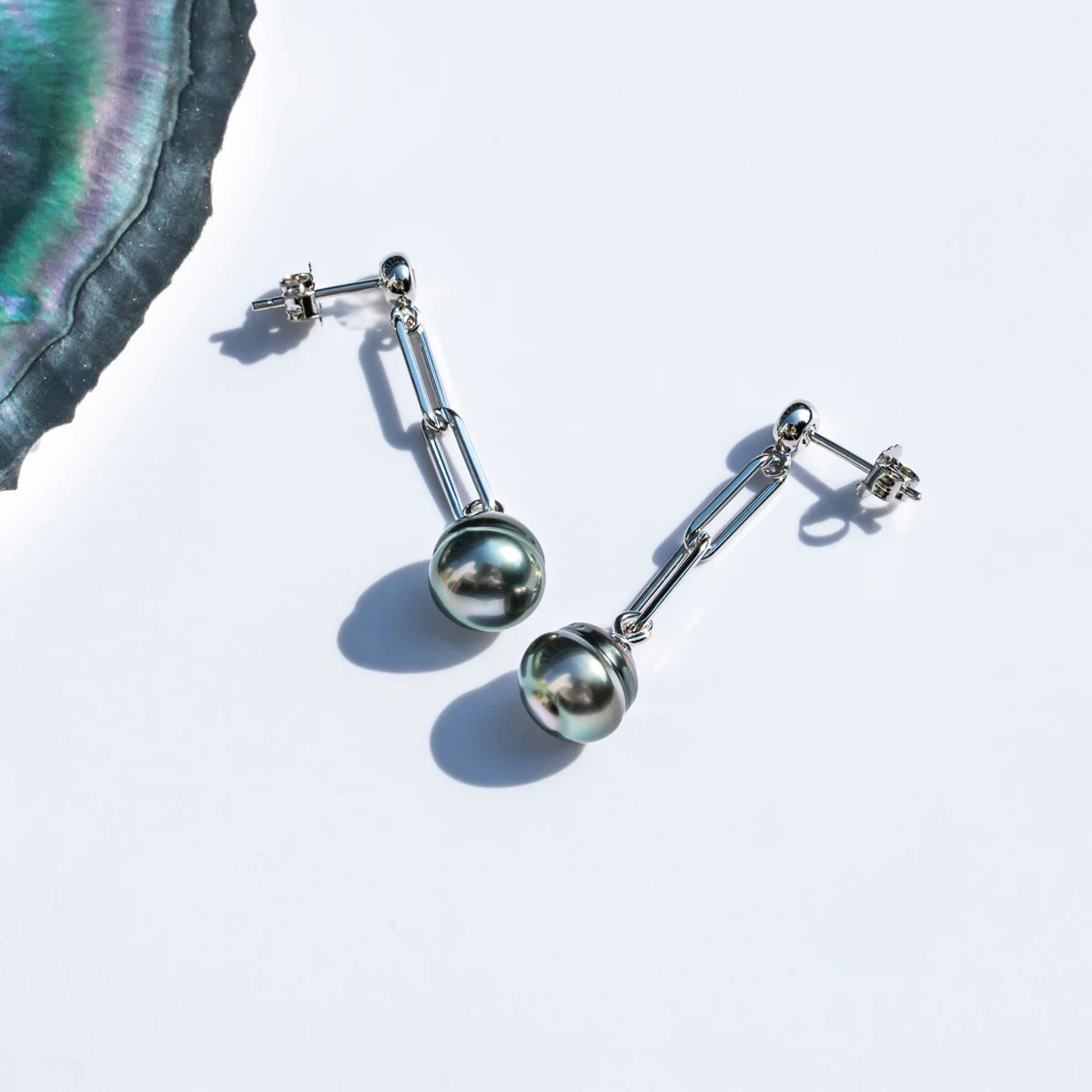 9-11mm Tahitian Black Pearl Earrings