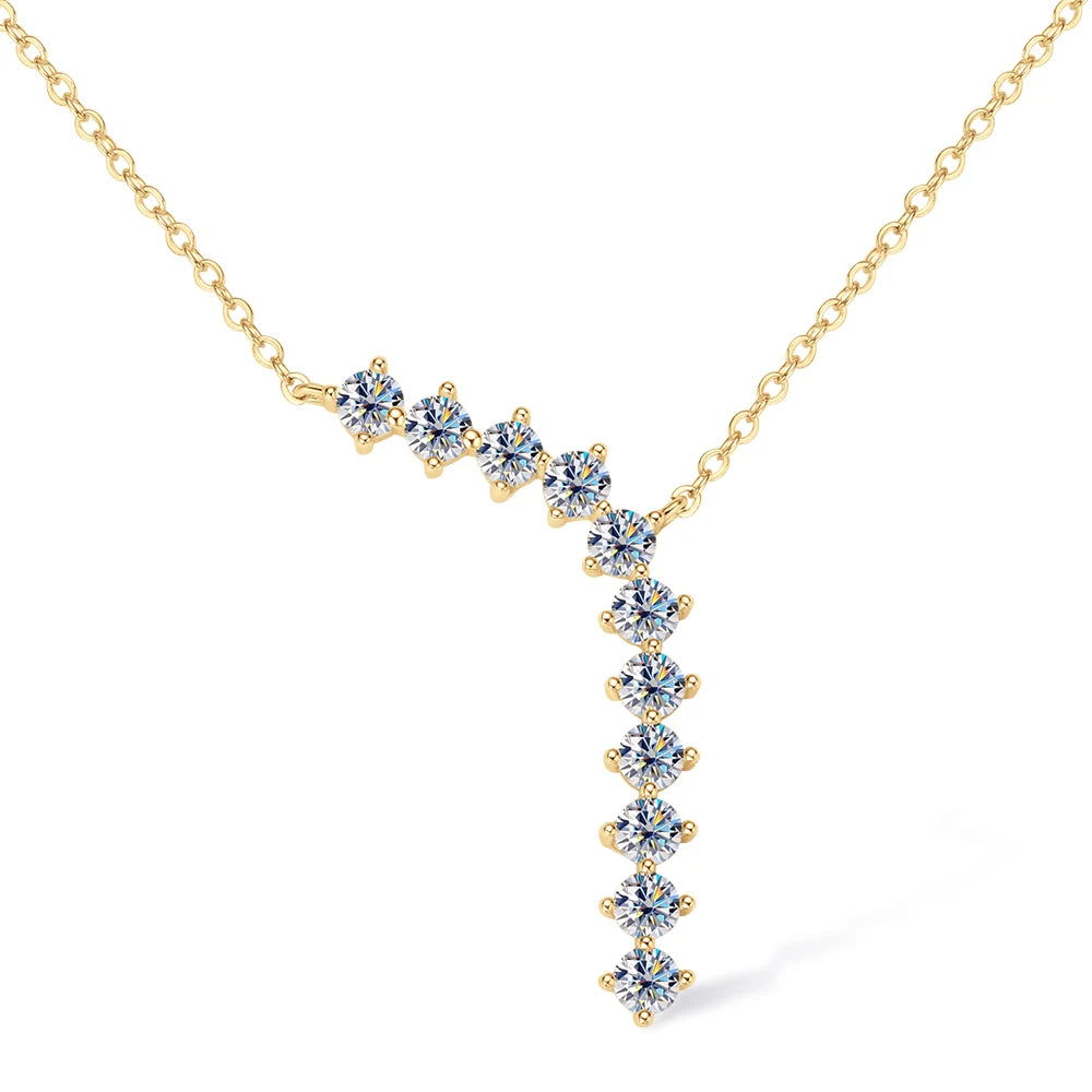GRA Certified 3mm D Color Moissanite Necklace for Women Sparkling Lab Diamond Necklace Pure S925 Silver Chain Jewelry