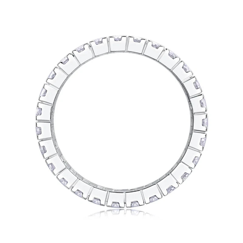 Moissanite Ring Closed Mouth Ring Ladies Wedding Ring S925 Sterling Silver 2mm Jewelry Gift