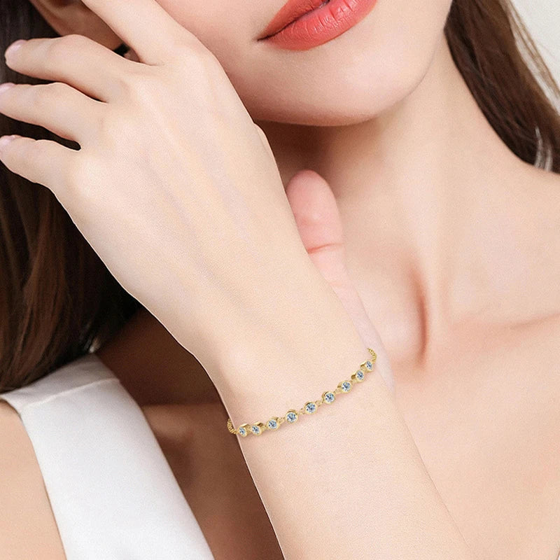 Full Moissanite Bracelets for Women s925 Sterling Silver with White Yellow Gold Plated Lab Diamond Bracelet Fine Jewelry