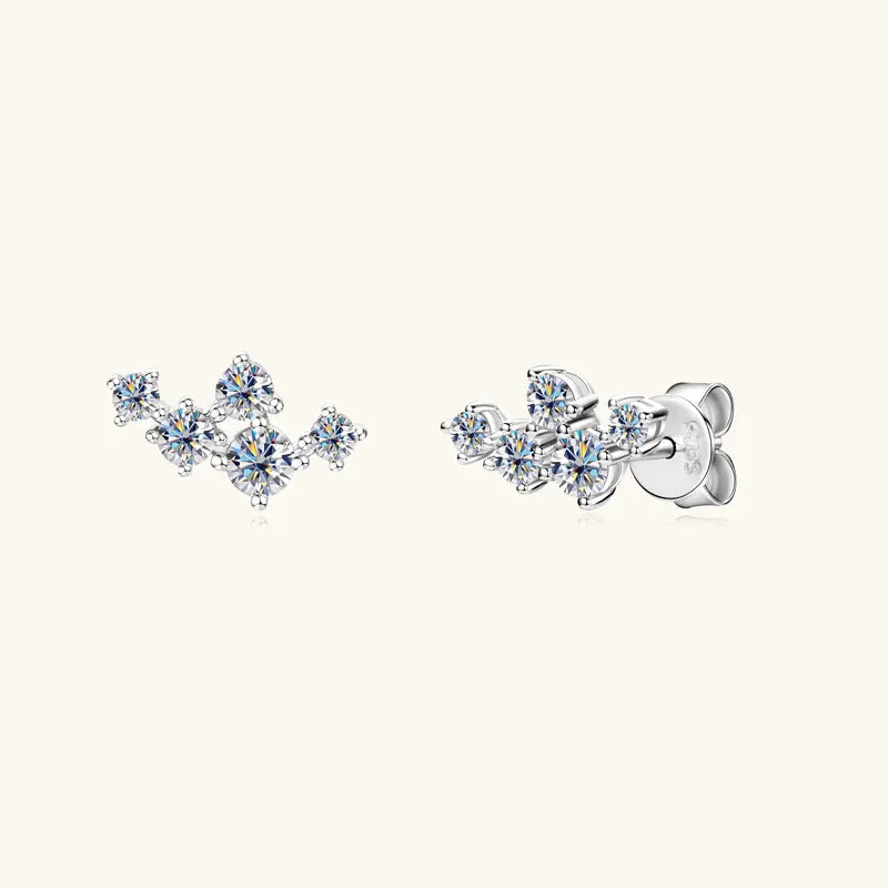 925 Sterling Silver Stud Earrings Sparkling Moissanite Earring 2025 Trend Jewelry