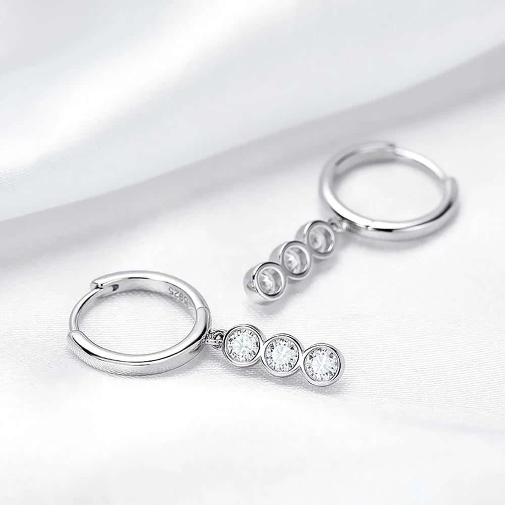 0.6/1.8cttw Full Moissanite Drop Earrings