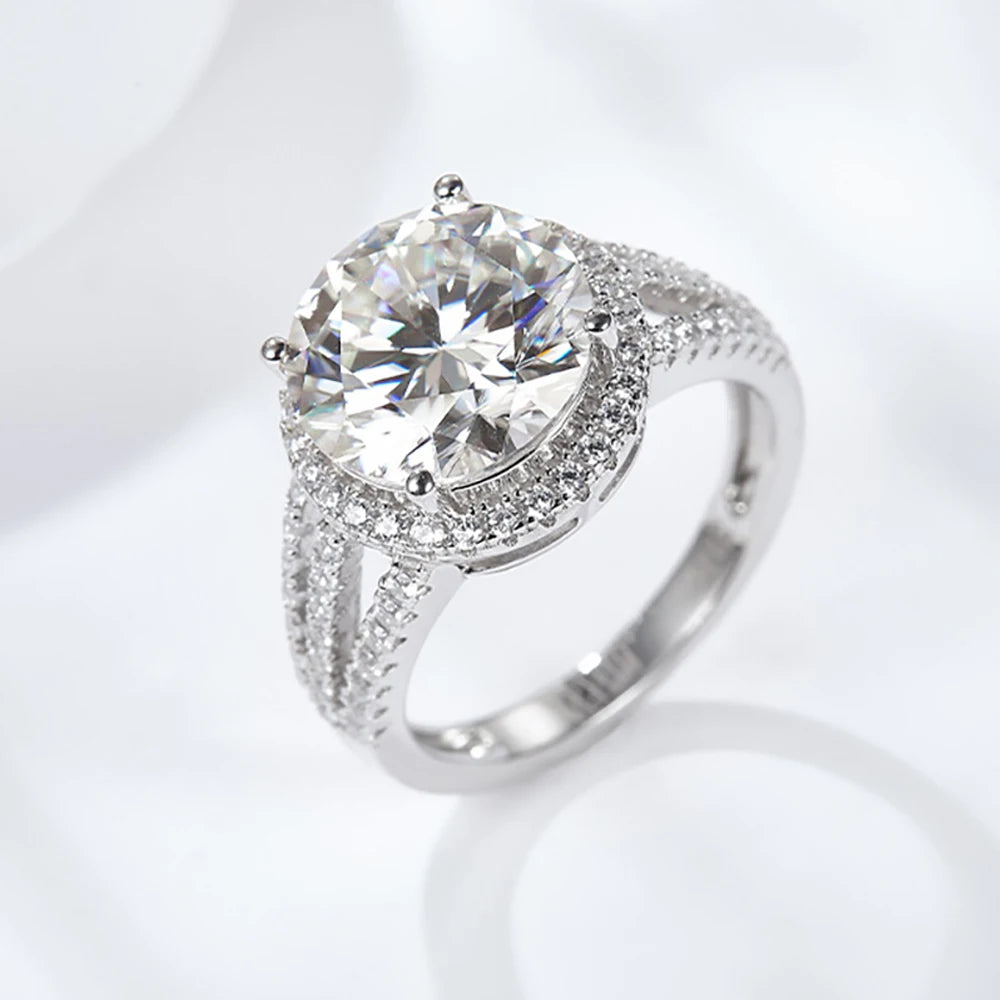 5ct D Color Moissanite Rings For Women Men 100% S925 Sterling Silver Plated 18K