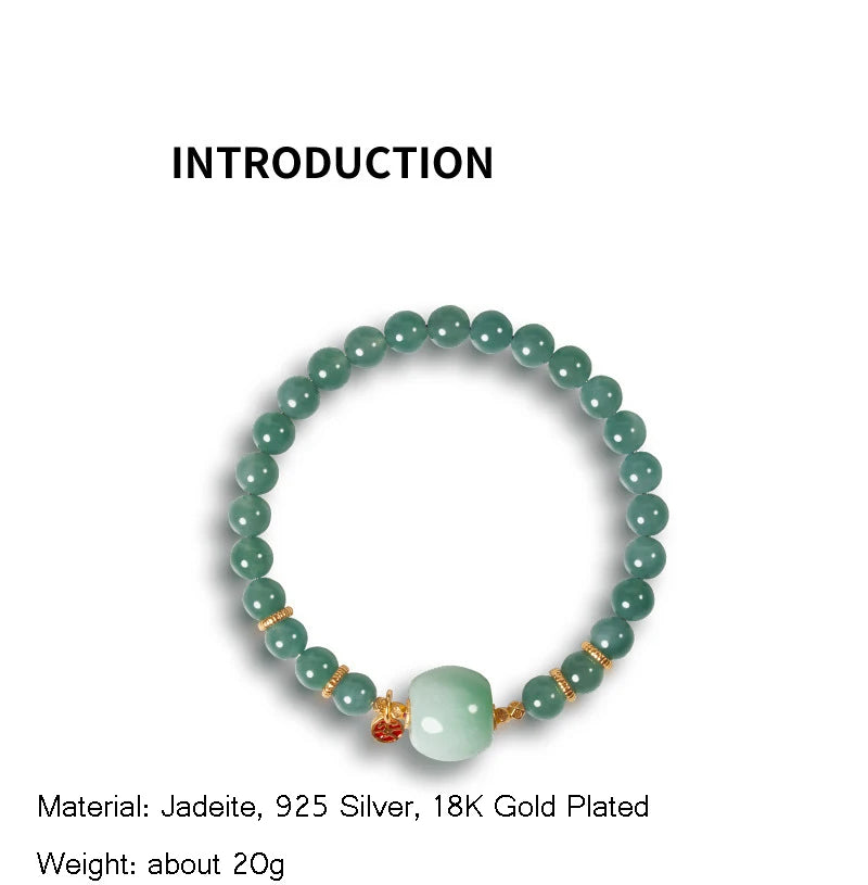 Natural Jade Emerald 10MM Oil Green Bead Bracelet For Women