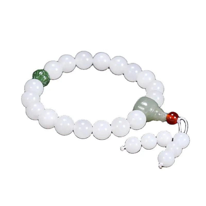 White Jade Single Loop Bracelet Natural Hetian Jade