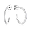 Moissanite Hoop Earrings for Women Classic Sparkly Bridal Jewelry 925 Sliver Plated 18K Gold 1mm GRA Certified