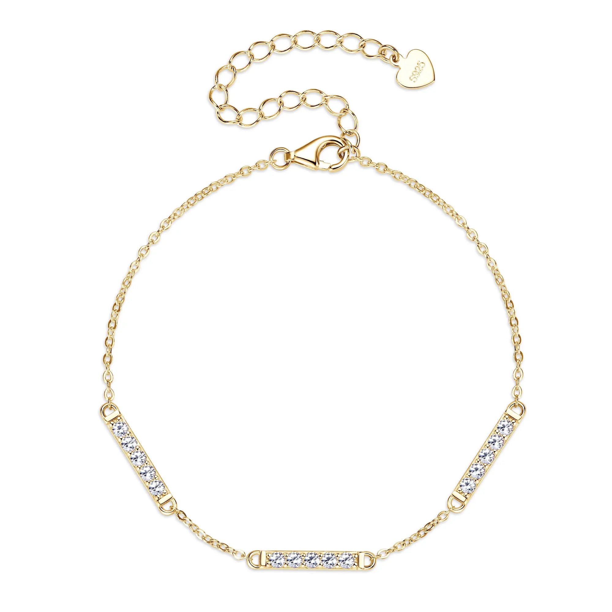 All Moissanite Bracelets for Women 2mm 0.45ct Round Lab Diamond S925 Sterling Silver Adjustable Chain Bracelet GRA