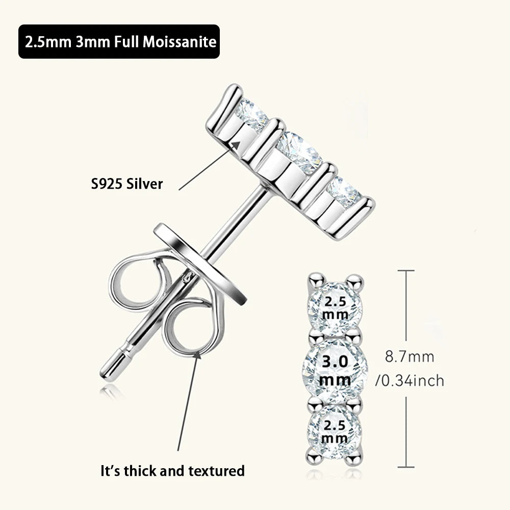 Full Moissanite Stud Earring