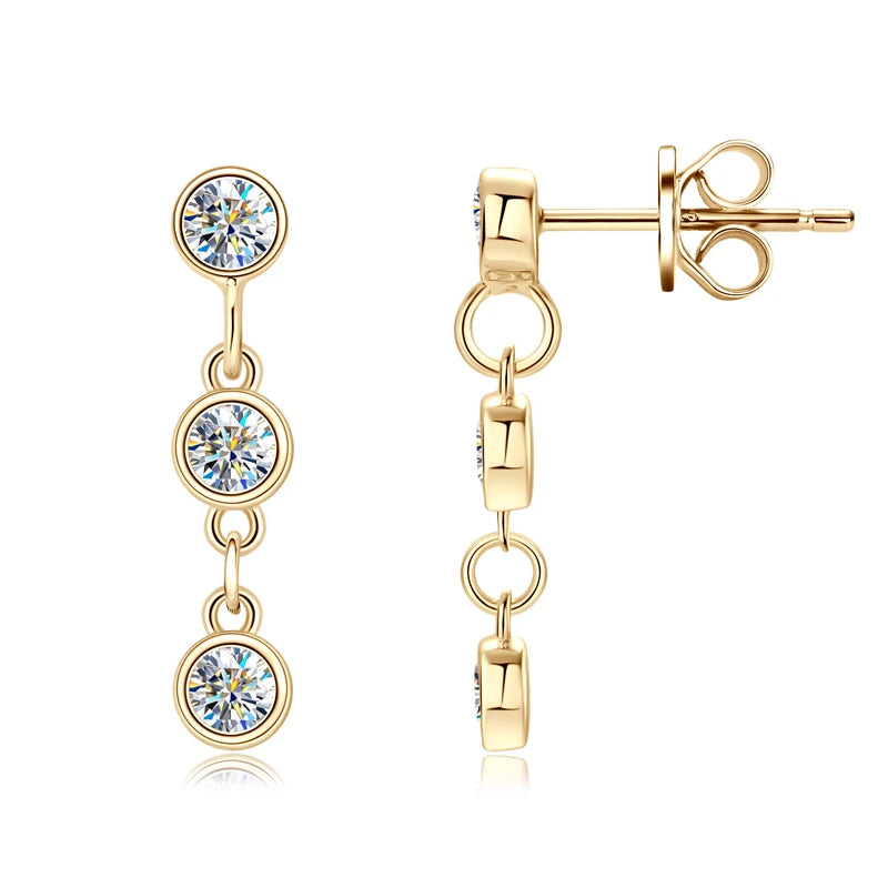 Exquisite Long Chain Tassel Earrings 925 Sterling Silver