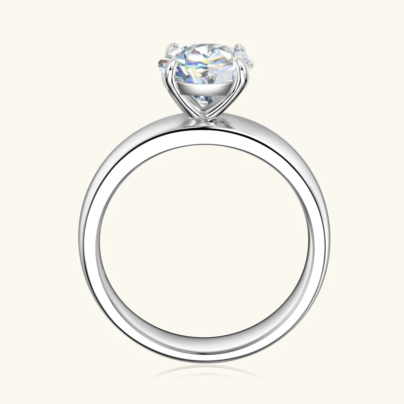 925 Sliver 2ct 8mm Moissanite Ring 18k Gold Plated