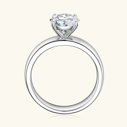 925 Sliver 2ct 8mm Moissanite Ring 18k Gold Plated