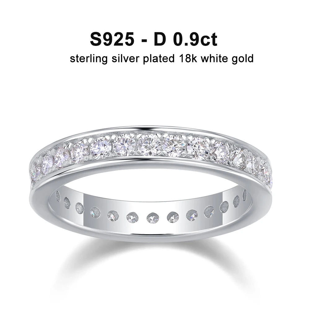 Full Eternity Moissanite Band - D VVS1 S925 Silver 2mm