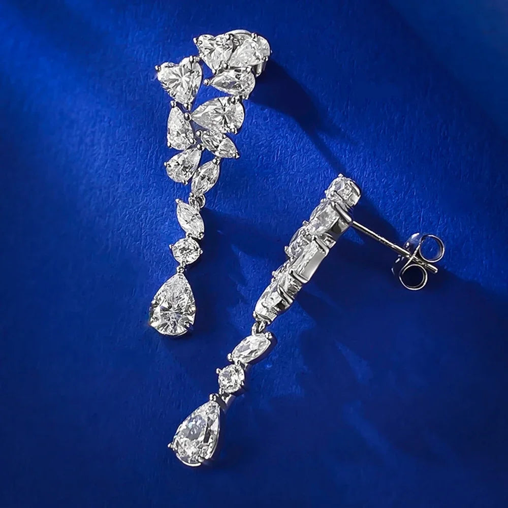 Moissanite Sparkling Drop Earrings