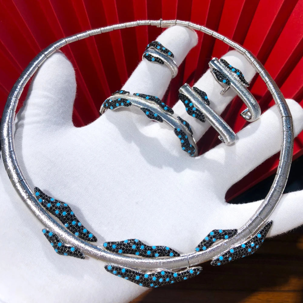 4PCS Sexy Lips Luxury African Jewelry Set For Women Wedding Party Zircon Crystal Dubai Bridal Necklace Gift