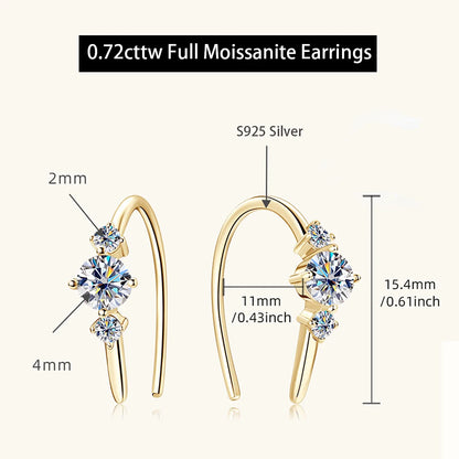 0.72cttw 2mm 4mm Full Moissanite Earring