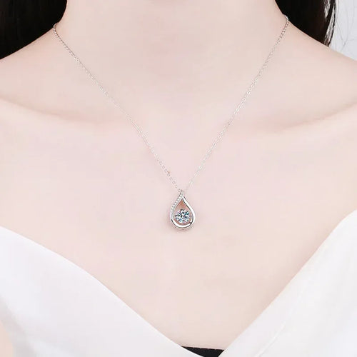 1 Carat Moissanite Pendant Necklace for Women PT950 Platinum Diamond Fine Jewelry Gift Party Neck Chain